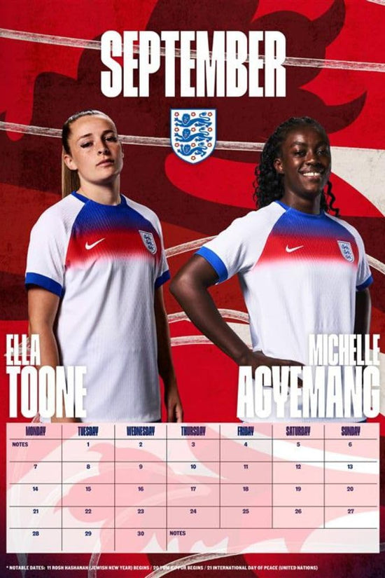 England WFA A3 Calendar 2026