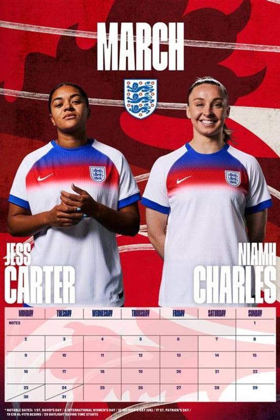 England WFA A3 Calendar 2026