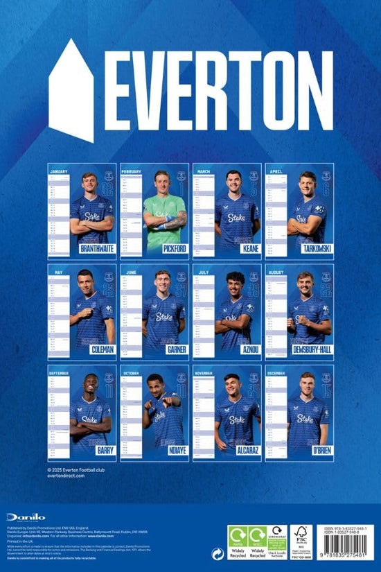 Everton FC A3 Calendar 2026