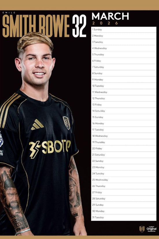 Fulham FC A3 Calendar 2026