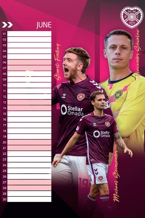 Hearts FC A3 Calendar 2026