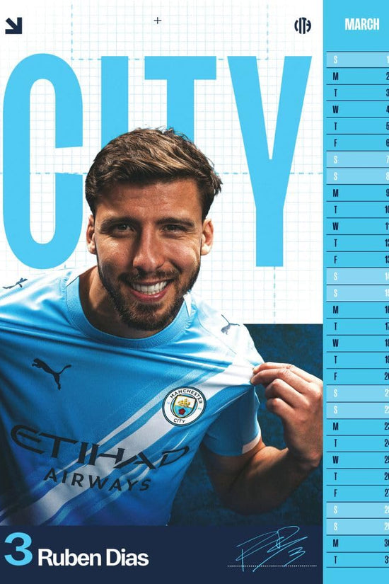 Manchester City FC A3 Calendar 2026