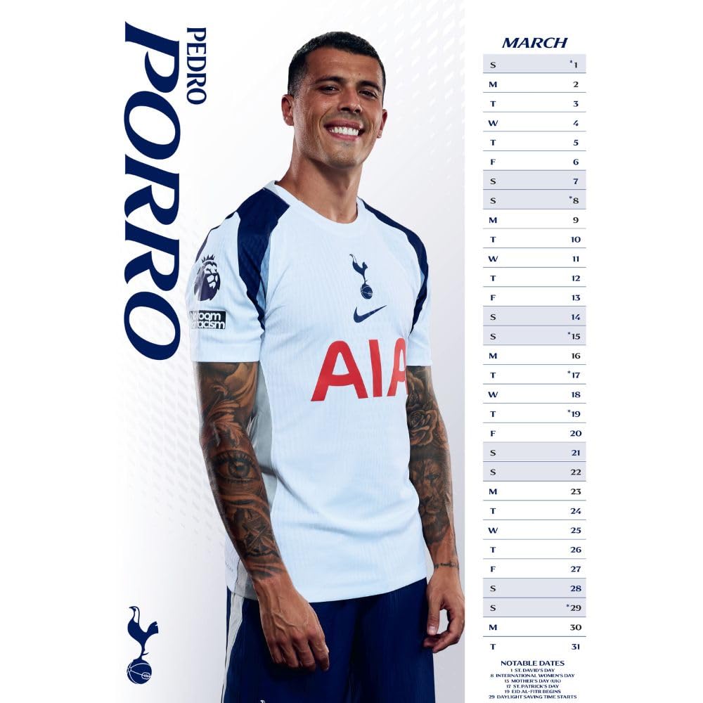 Tottenham Hotspur FC A3 Calendar 2026
