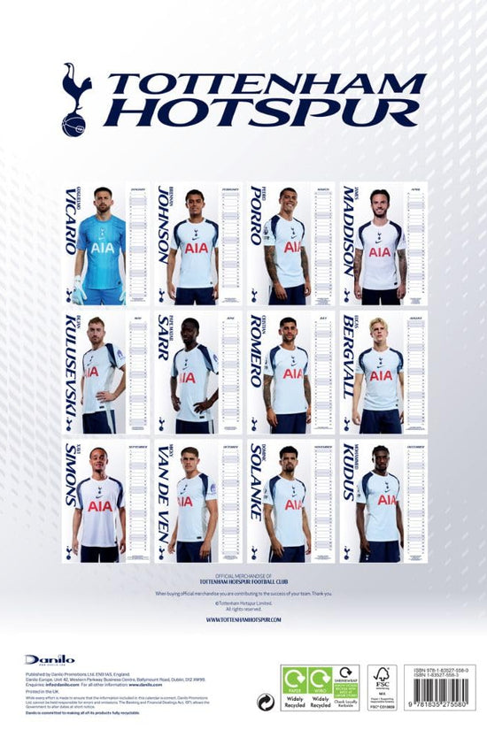 Tottenham Hotspur FC A3 Calendar 2026