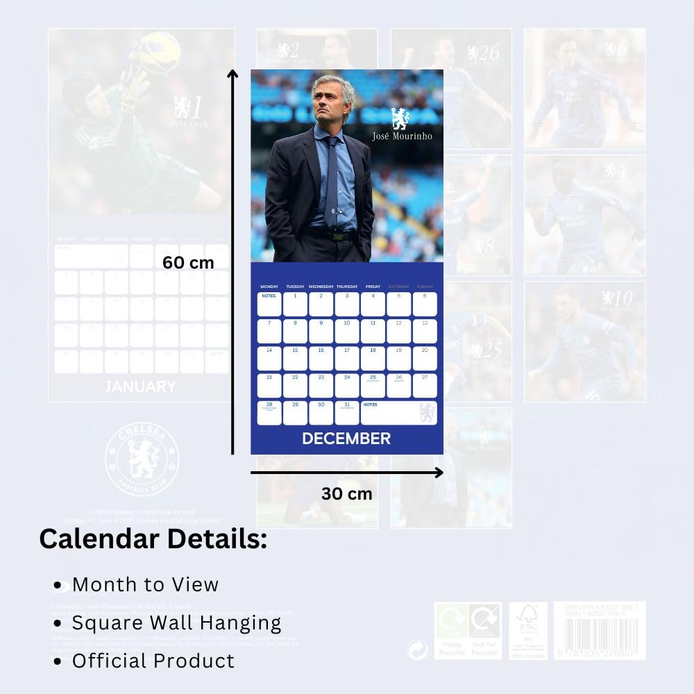 Chelsea FC Legends Square Calendar 2026