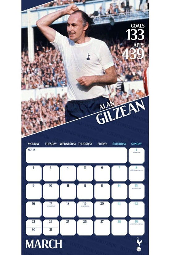 Tottenham Hotspur FC Legends Square Calendar 2026