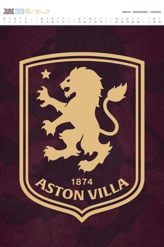 Aston Villa FC Deluxe Calendar 2026