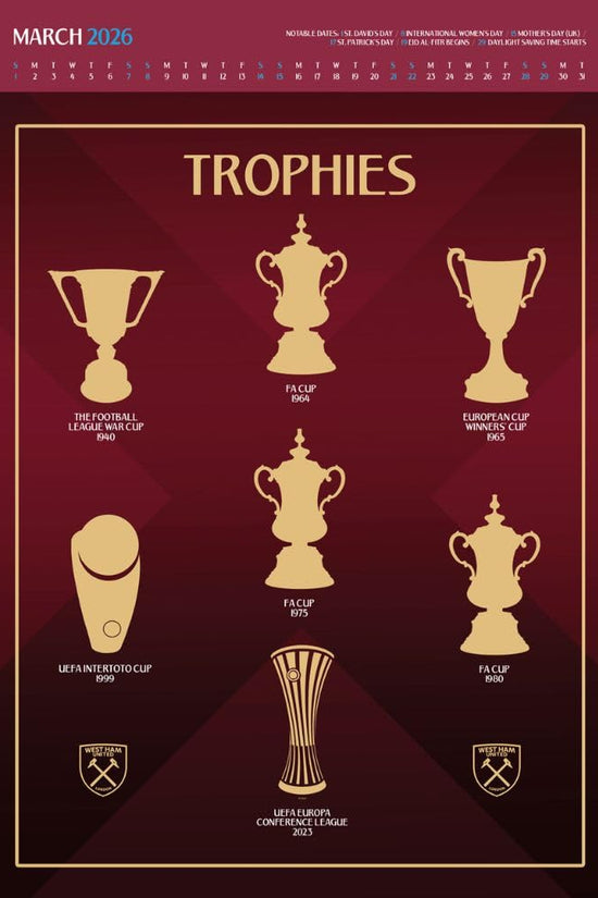 West Ham United FC Deluxe Calendar 2026