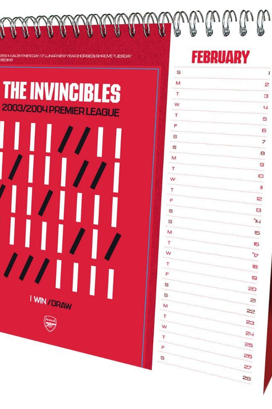 Arsenal FC Desktop Calendar 2026