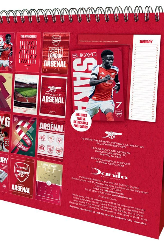 Arsenal FC Desktop Calendar 2026
