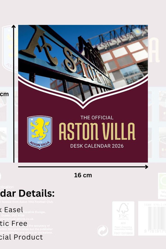 Aston Villa FC Desktop Calendar 2026
