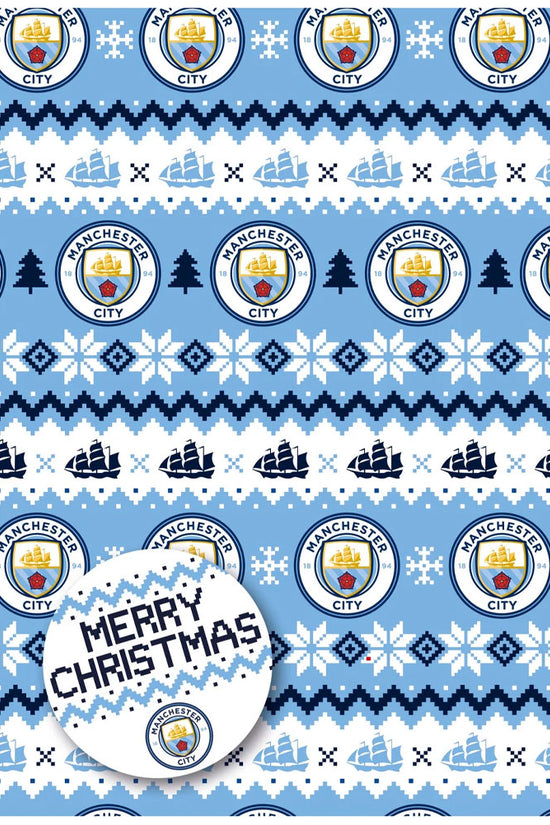 Manchester City FC Christmas Gift Wrap