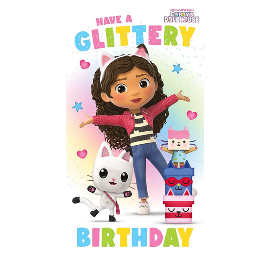 Gabby’s Dollhouse Glittery Birthday Card