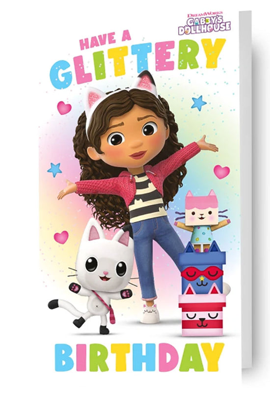 Gabby’s Dollhouse Glittery Birthday Card