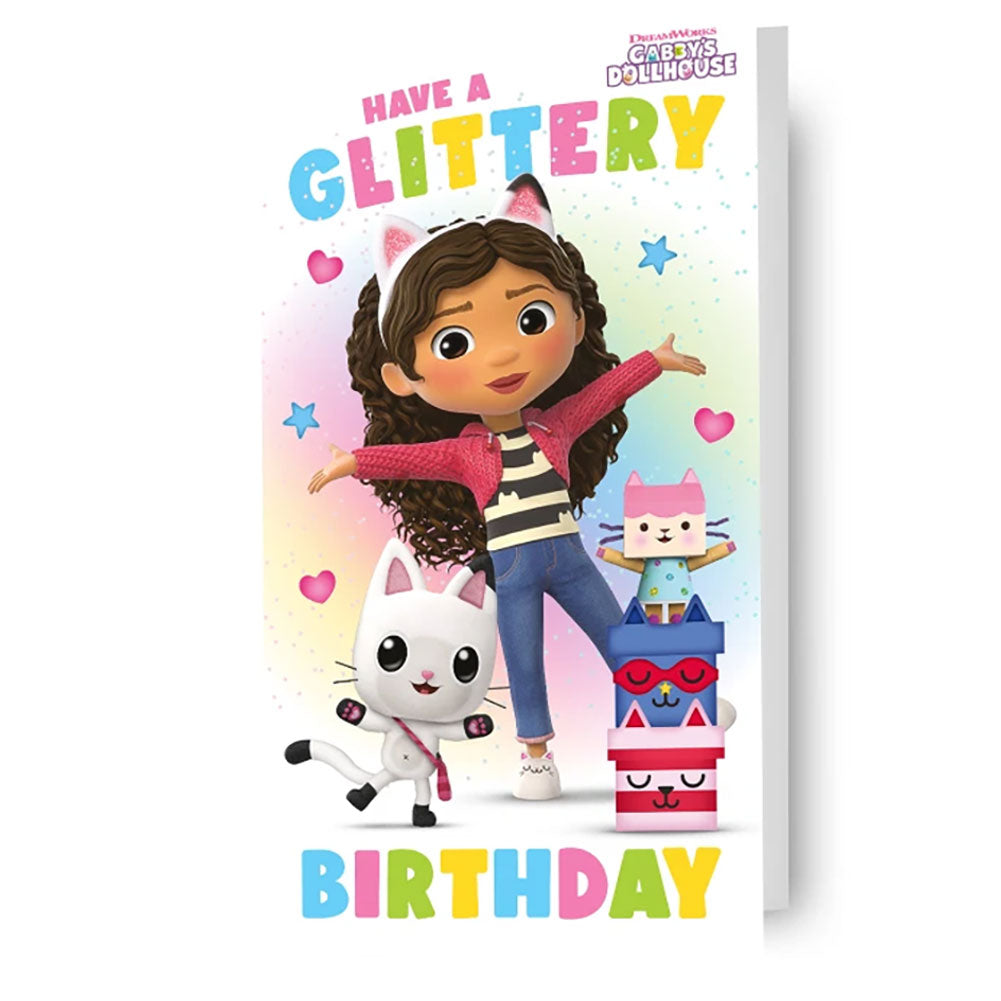 Gabby’s Dollhouse Glittery Birthday Card
