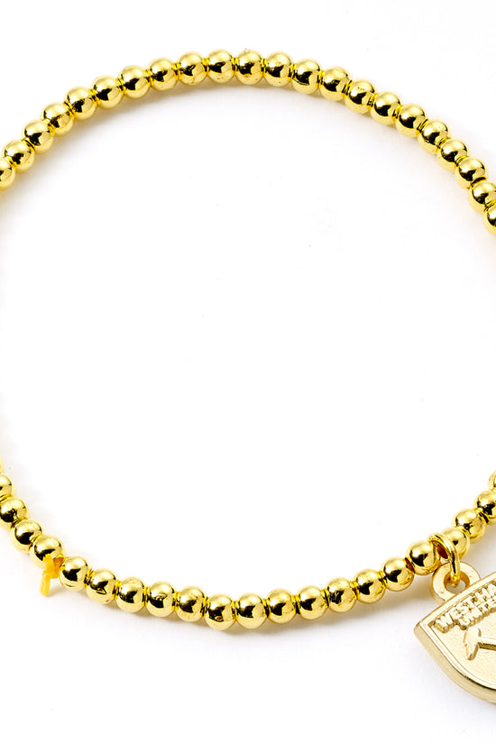 West Ham United FC Gold Finish Bead Bracelet