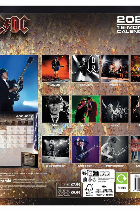AC/DC Square Calendar 2026