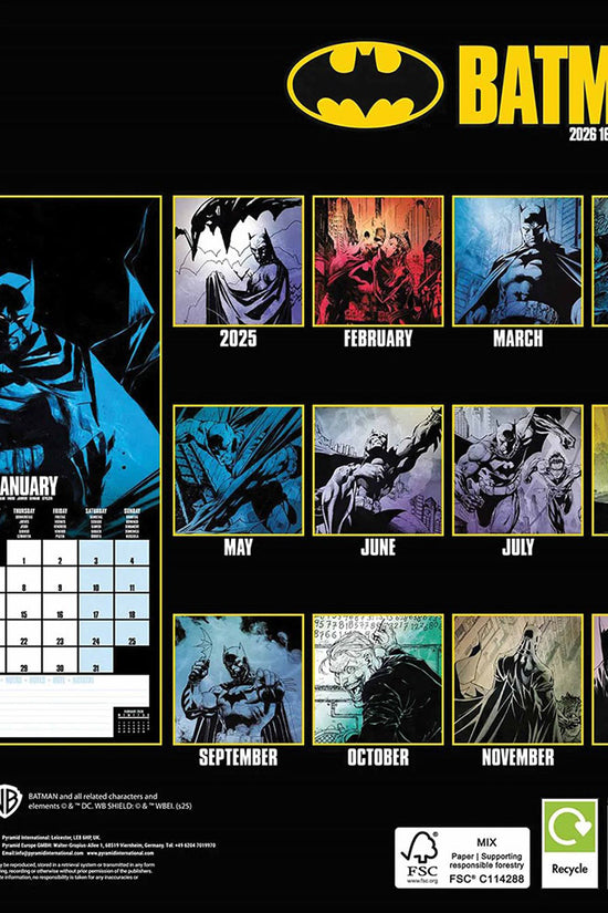 Batman Square Calendar 2026