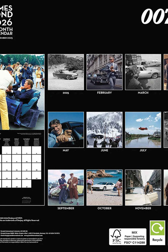 James Bond Square Calendar 2026