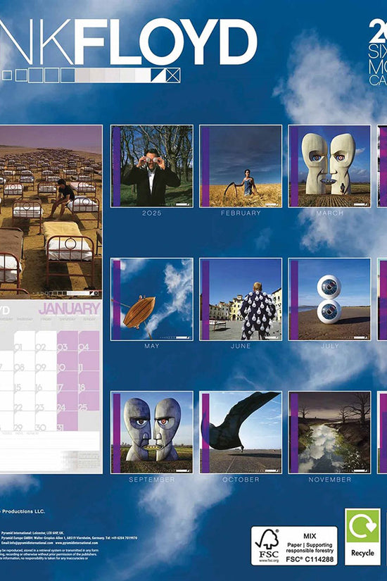 Pink Floyd Square Calendar 2026