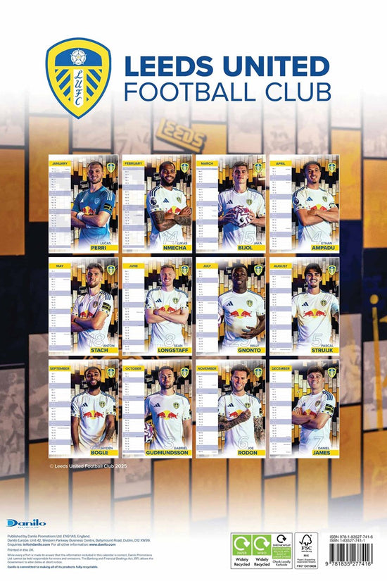 Leeds United FC A3 Calendar 2026