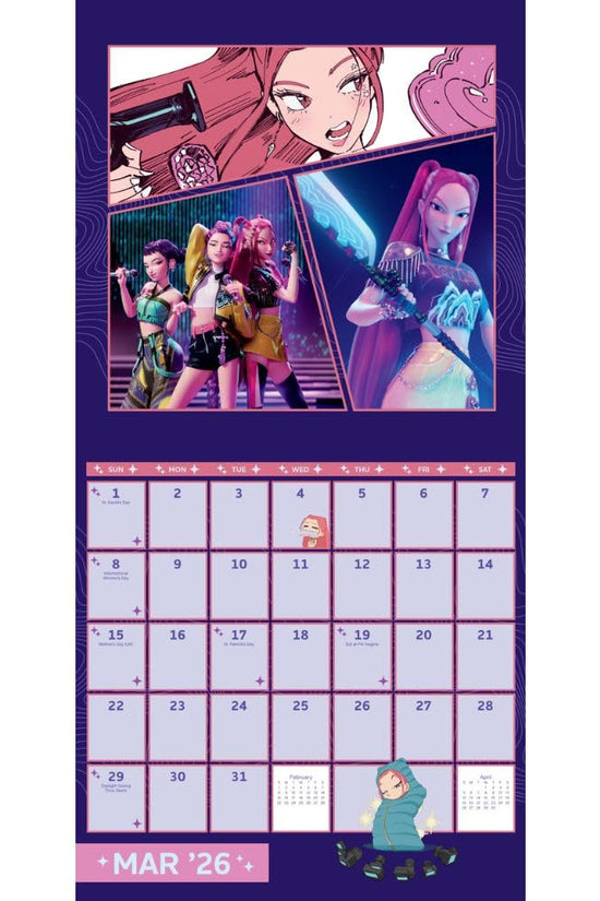 K-Pop Demon Hunters Square Calendar 2026