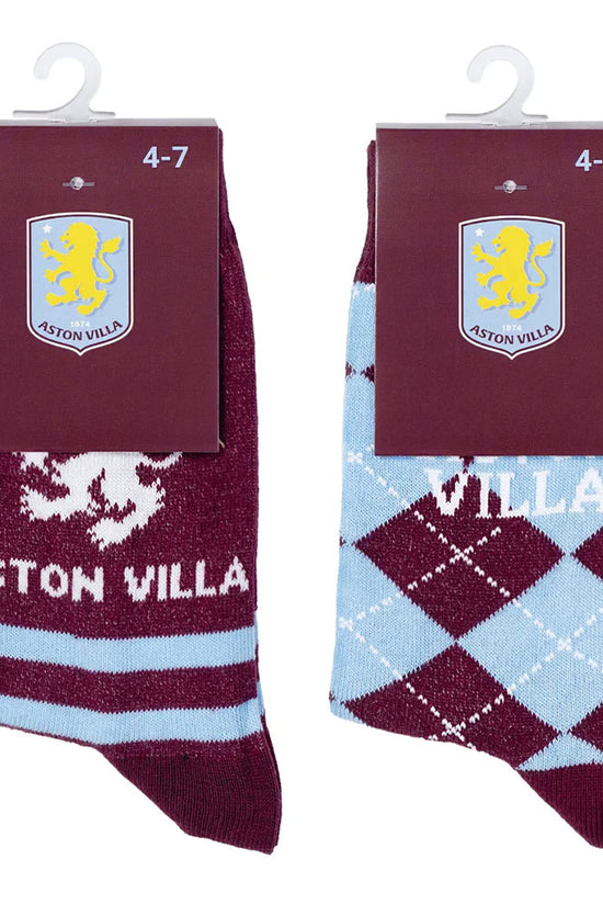 Aston Villa FC Twin Pack Dress Socks