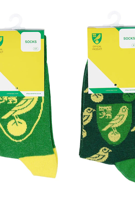 Norwich City FC Twin Pack Dress Socks