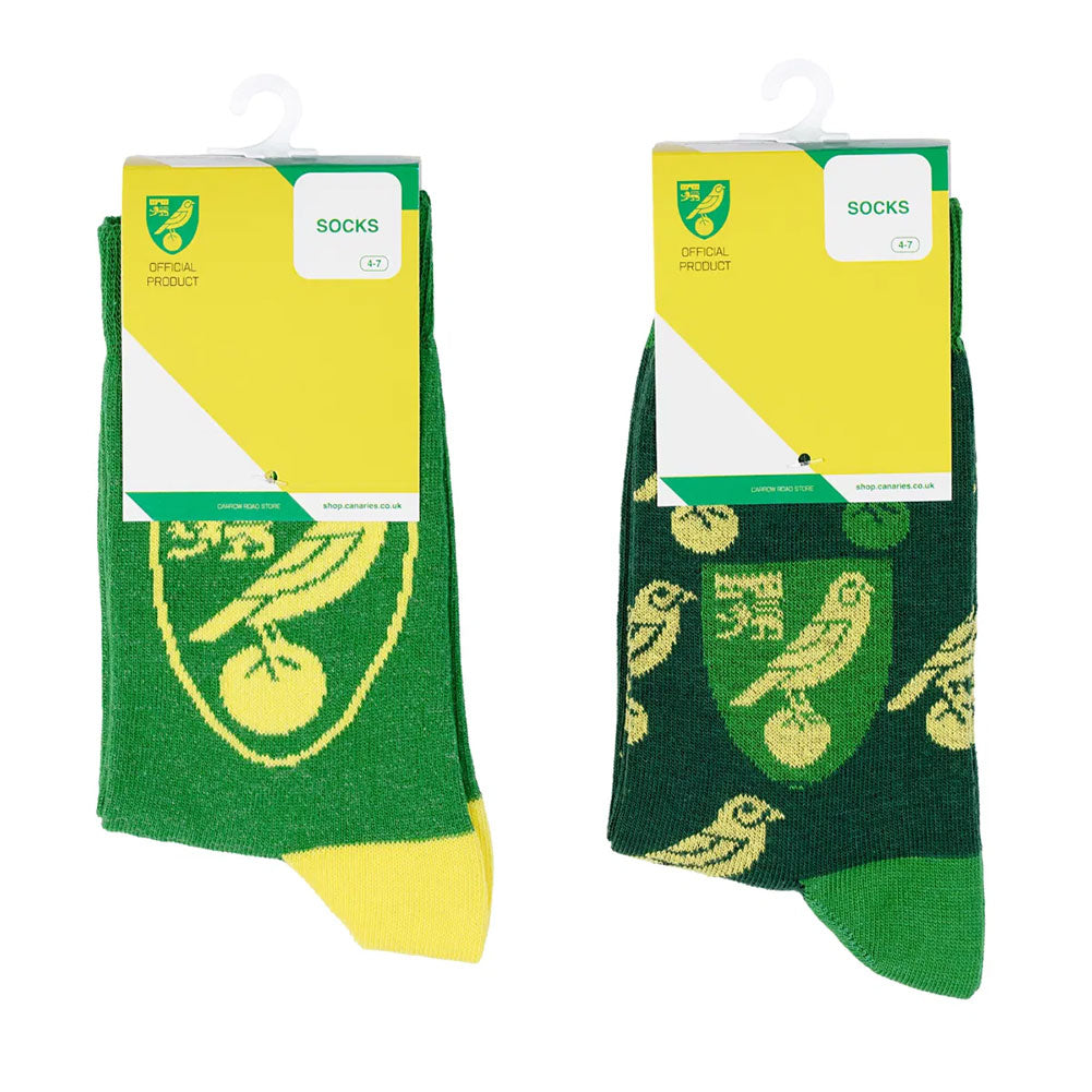 Norwich City FC Twin Pack Dress Socks