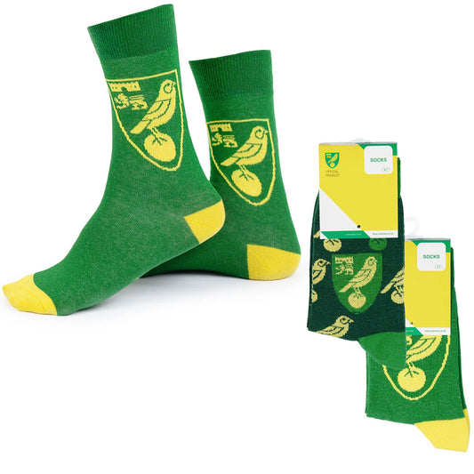 Norwich City FC Twin Pack Dress Socks