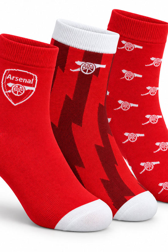 Arsenal FC 3pk Adults Fashion Socks Size 5-7