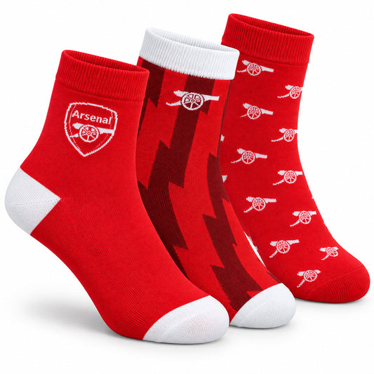 Arsenal FC 3pk Adults Fashion Socks Size 5-7