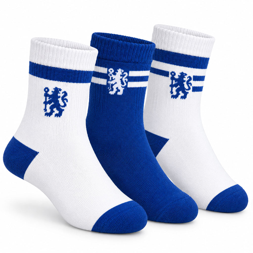 Chelsea FC 3pk Adults Sports Socks Size 5-7