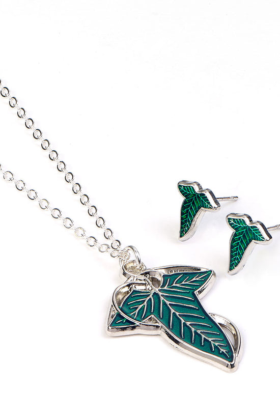 The Lord Of The Rings Leaf Of Lorien Necklace & Earrings Gift Box