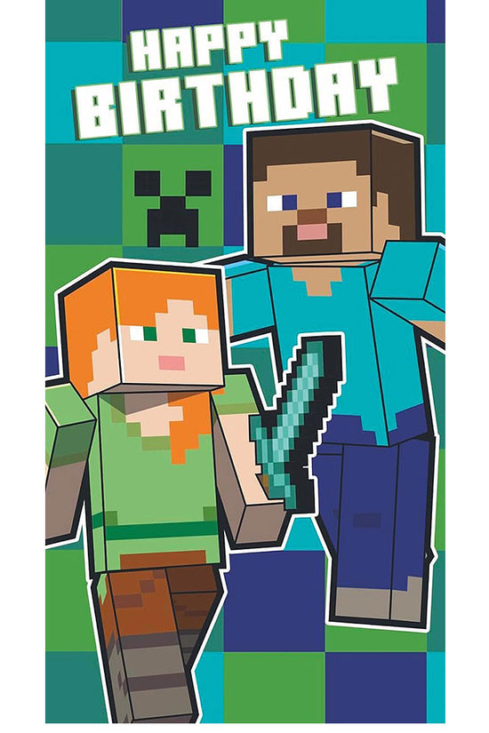 Minecraft Birthday Card With Stickers