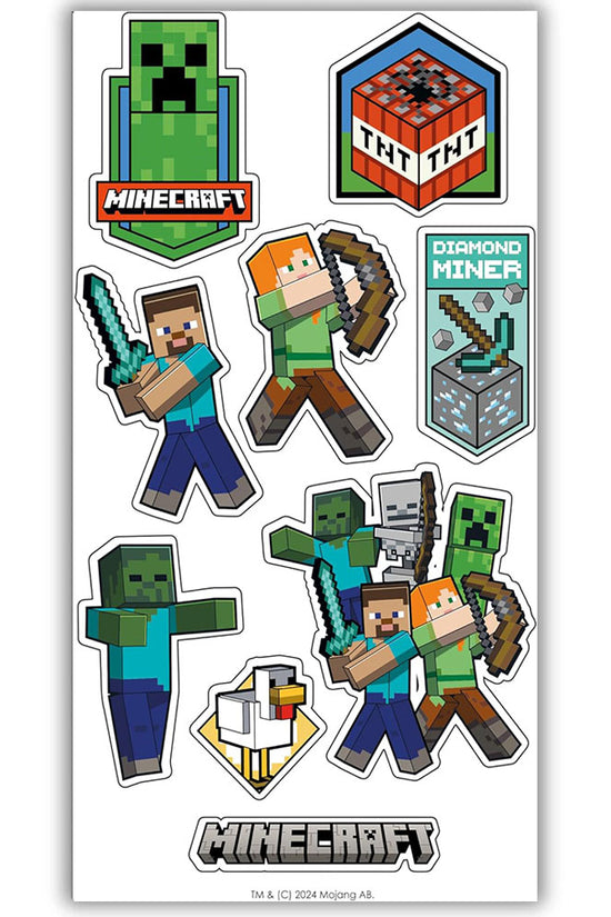 Minecraft Birthday Card With Stickers