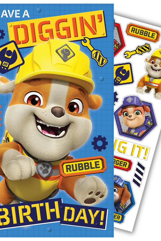 Paw Patrol Birthday Card With Stickers