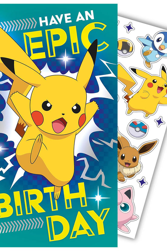 Pokemon Birthday Card With Stickers