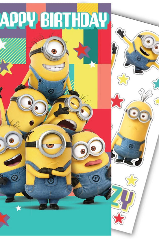 Despicable Me Birthday Card With Stickers
