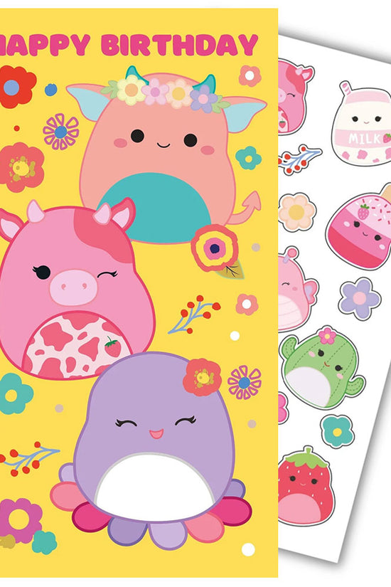 Squishmallows Birthday Card With Stickers