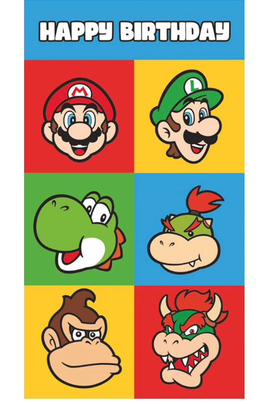 Super Mario Birthday Card With Stickers