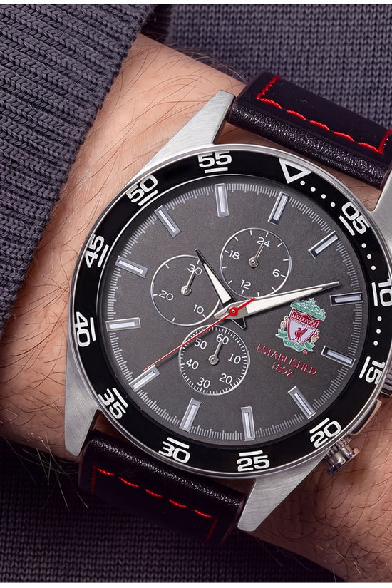 Liverpool FC Mens Leather Strap Chronograph Watch