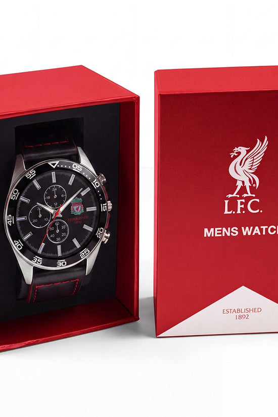 Liverpool FC Mens Leather Strap Chronograph Watch