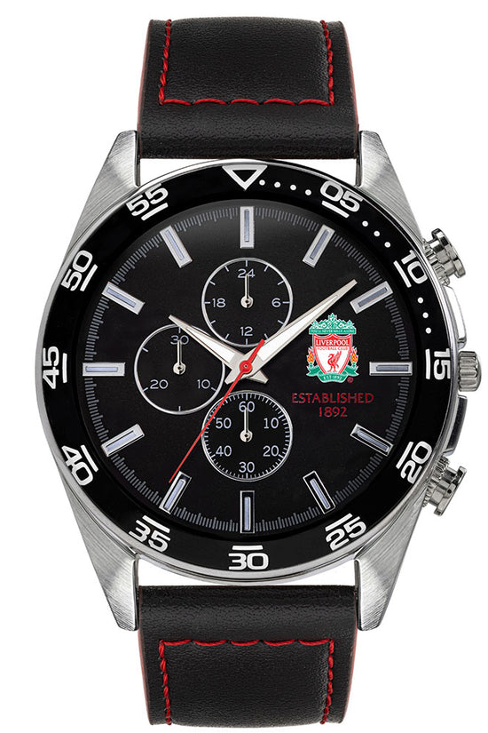 Liverpool FC Mens Leather Strap Chronograph Watch