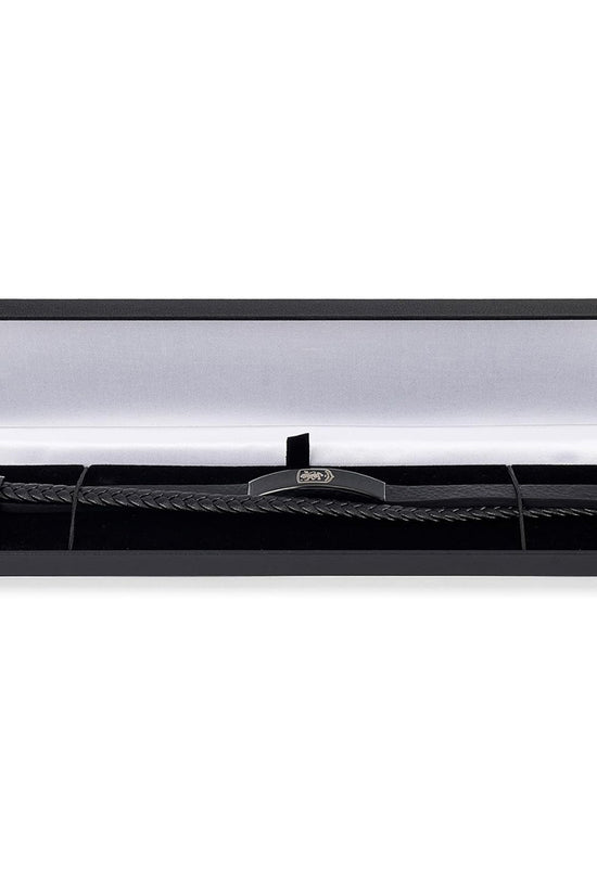 Aston Villa FC Black IP Leather Bracelet