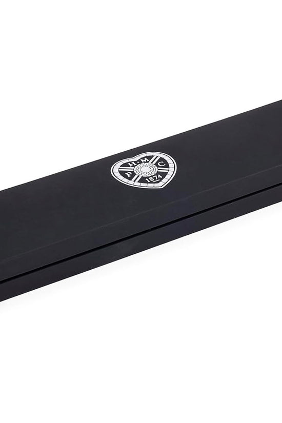 Hearts FC Black IP Leather Bracelet