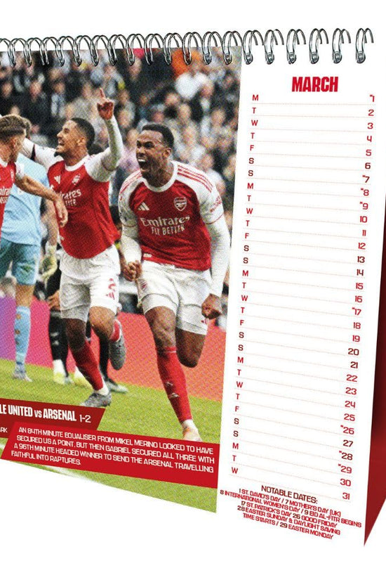 Arsenal FC Desktop Calendar 2027