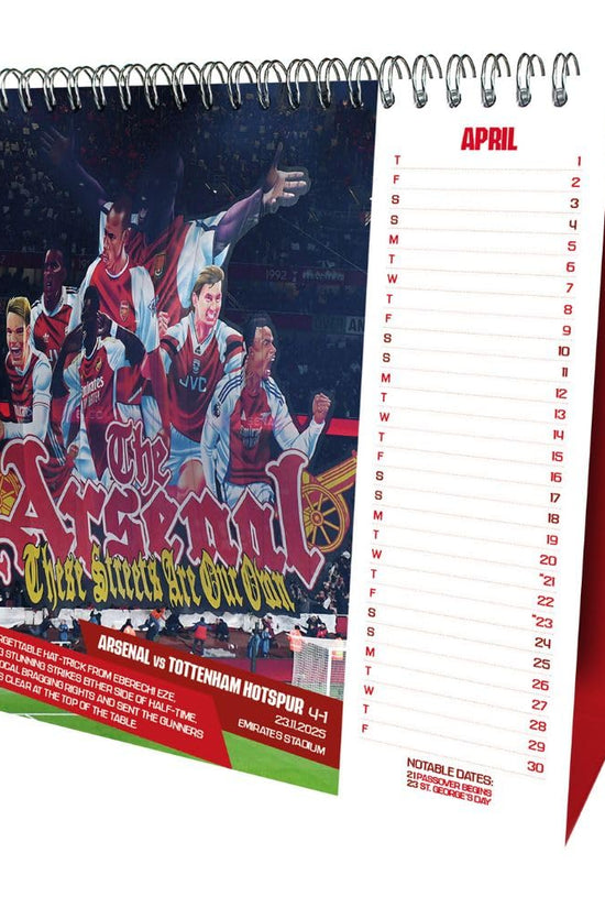 Arsenal FC Desktop Calendar 2027