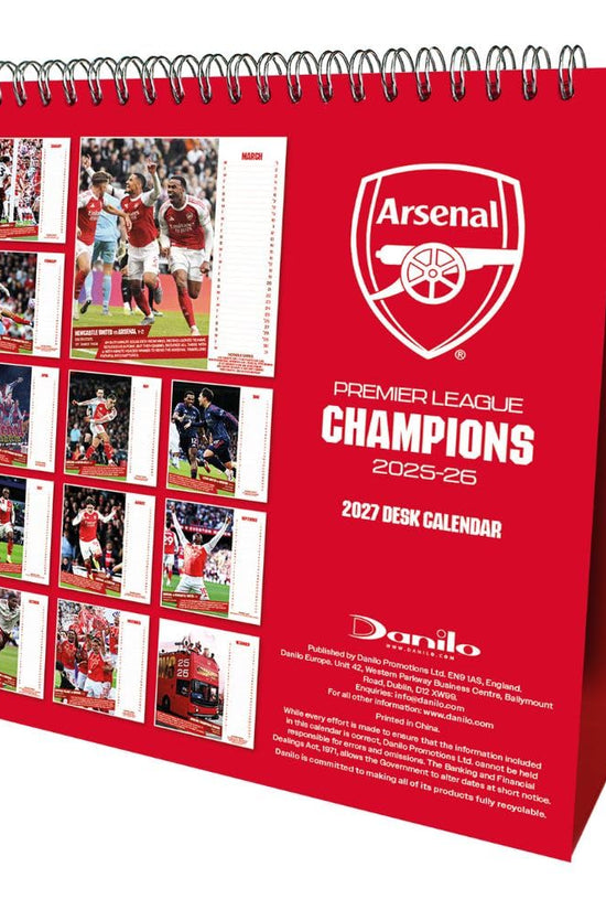 Arsenal FC Desktop Calendar 2027