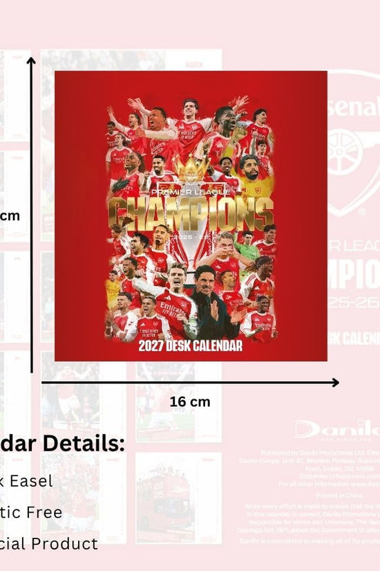 Arsenal FC Desktop Calendar 2027